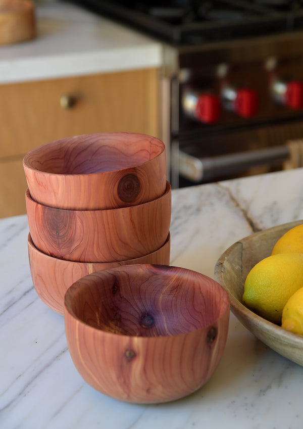 Red Cedar Bowls, The Candy Apple Set of Four Bowls