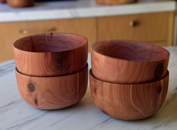 Red Cedar Bowls, The Candy Apple Set of Four Bowls