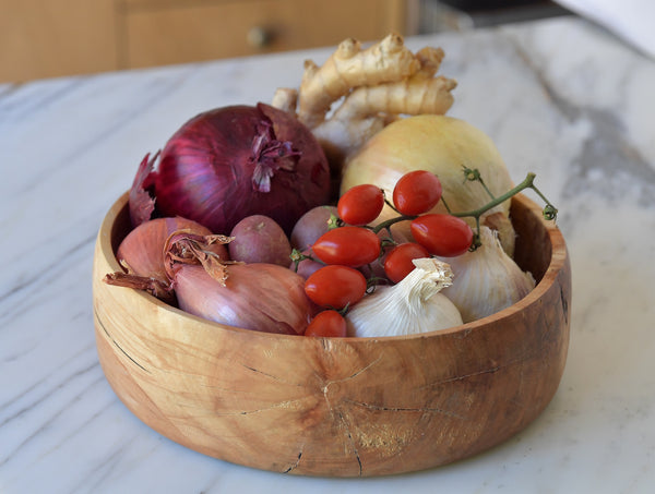 Spalted Maple Serving Bowl and Purpleheart and Walnut Bowls