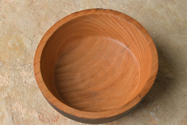 Honey Locust Serving Bowl with Yakisugi Treated Exterior